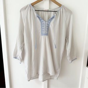 SUNDRY grey embroidered blouse